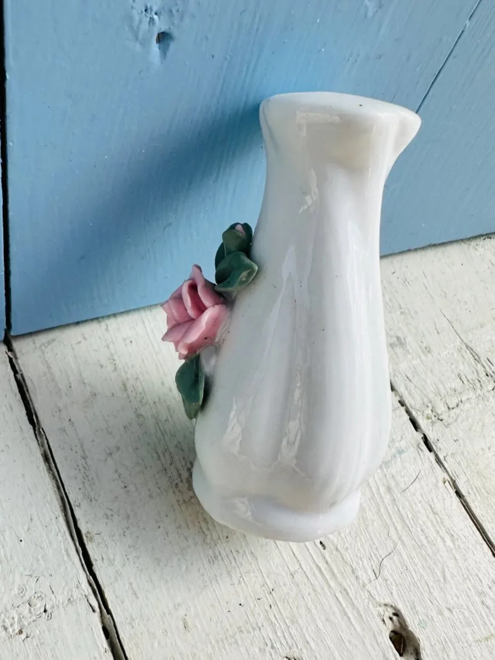 Vintage Salt and Pepper Shakers White with Pink Roses Cottagecore Dining Floral
